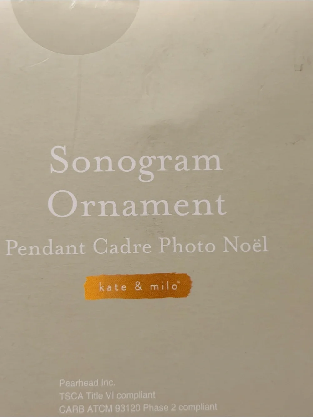 NIB kate & Milo Thankful For You Sonogram Ornament - Cream and Brown